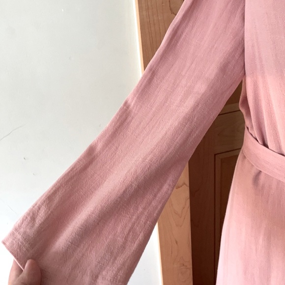 π¬π§ NWT House Of Lancry Blush Pink Long Wrap Linen Dress, Size L - Picture 9 of 16